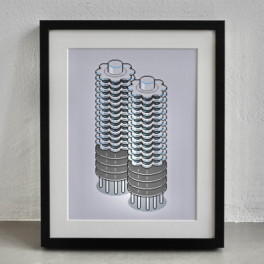 Marina City Art Print Framed