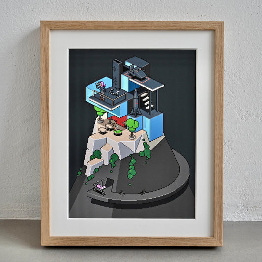 Spy Villa Art Print Framed