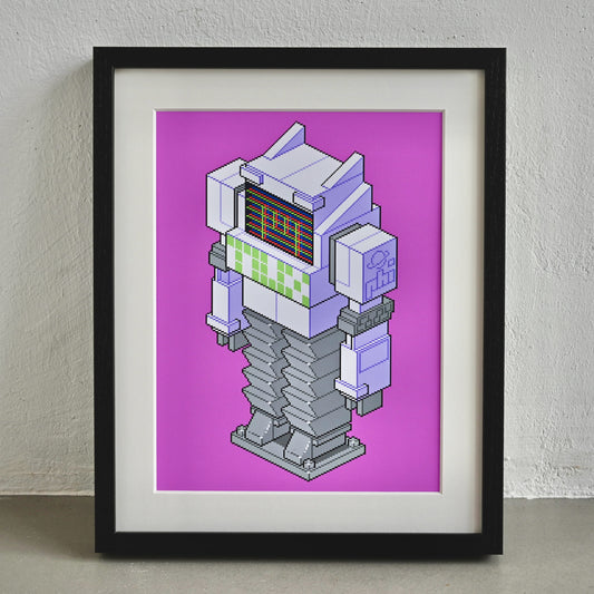 Space White PHI Bot Art Print Framed