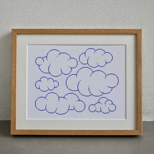 Six Clouds Art Print Framed